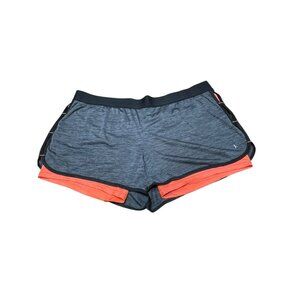 Danskin Now Womens Active Running Shorts Plus Size XXL Gray & Orange Lined